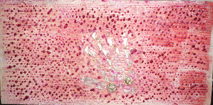 Hand of Heart and Time in Magenta Rain 